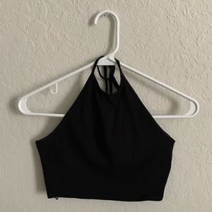 Black crop halter